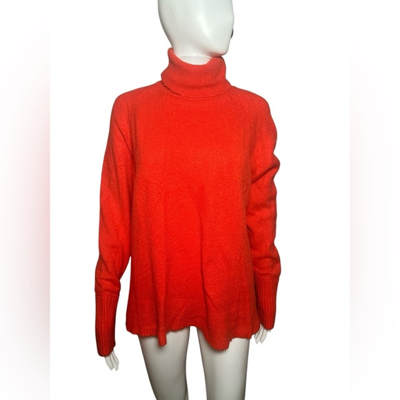 J. Crew Sweaters - J.Crew Red Sweater Alpaca Wool Blend Turtleneck Stretch S Oversized